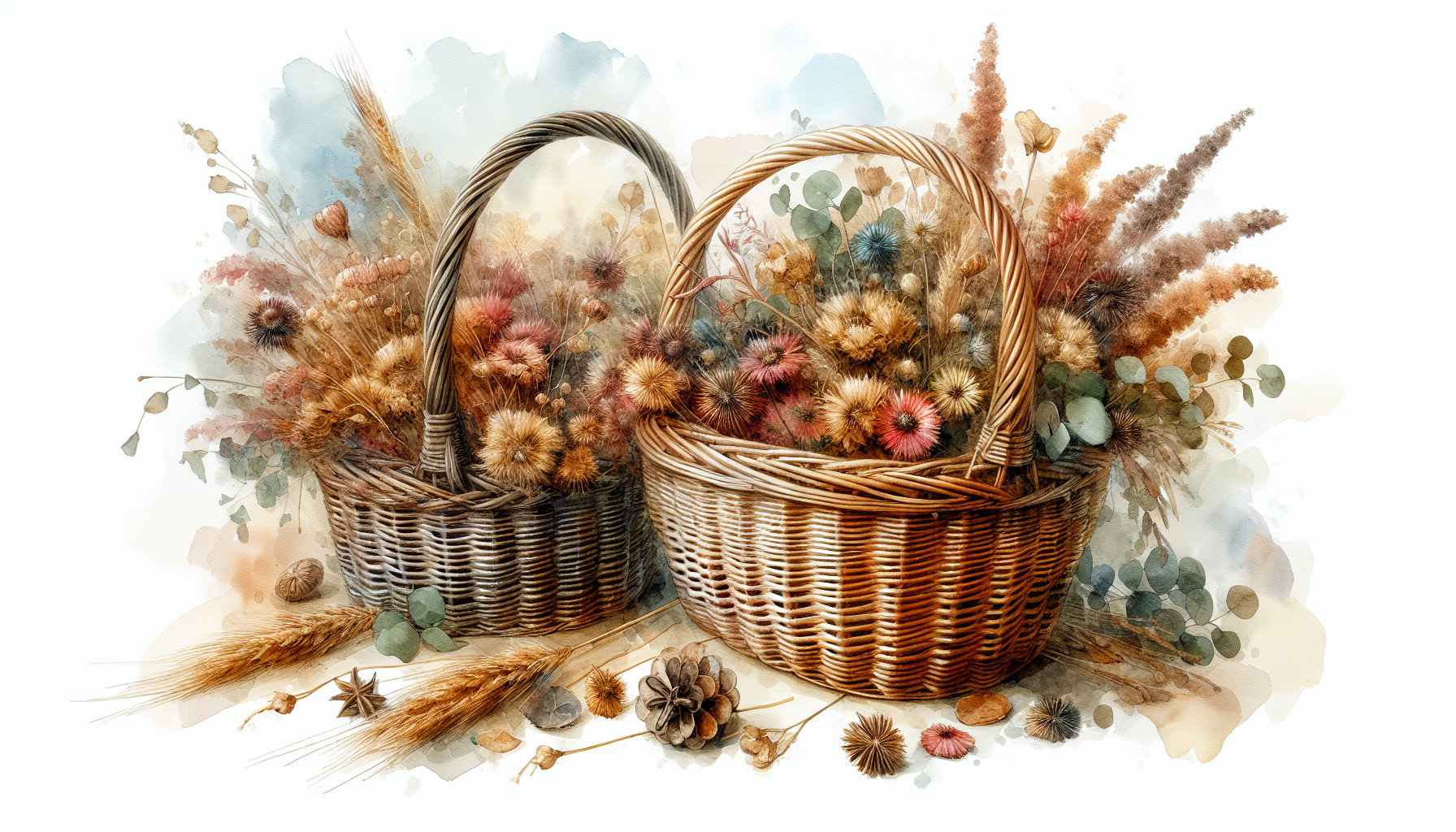 10 Ideas Creativas para Decorar Cestas de Mimbre con Flores Secas