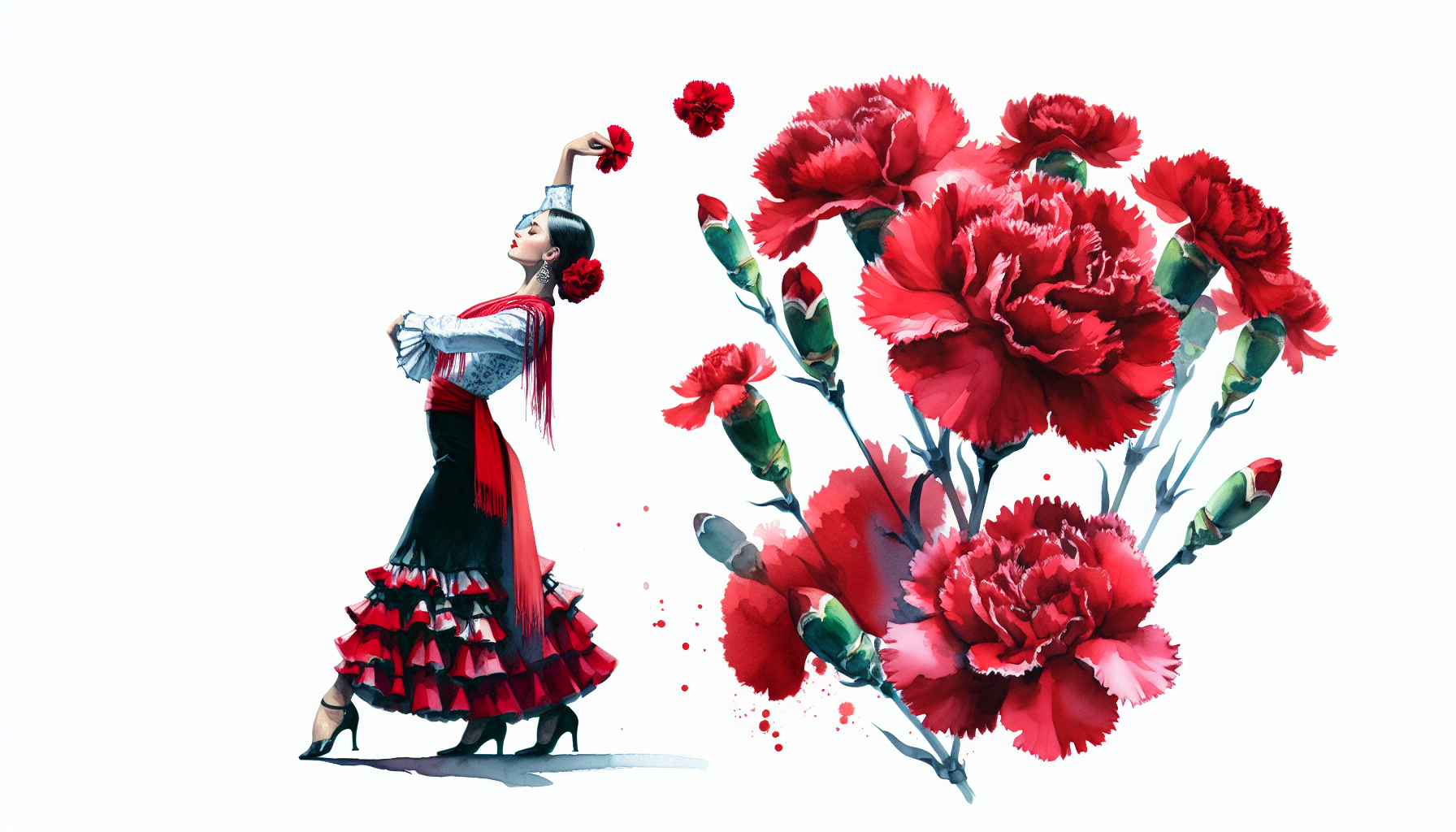 Claveles Rojos de Flamenca: Accesorio Esencial para tu Traje Típico