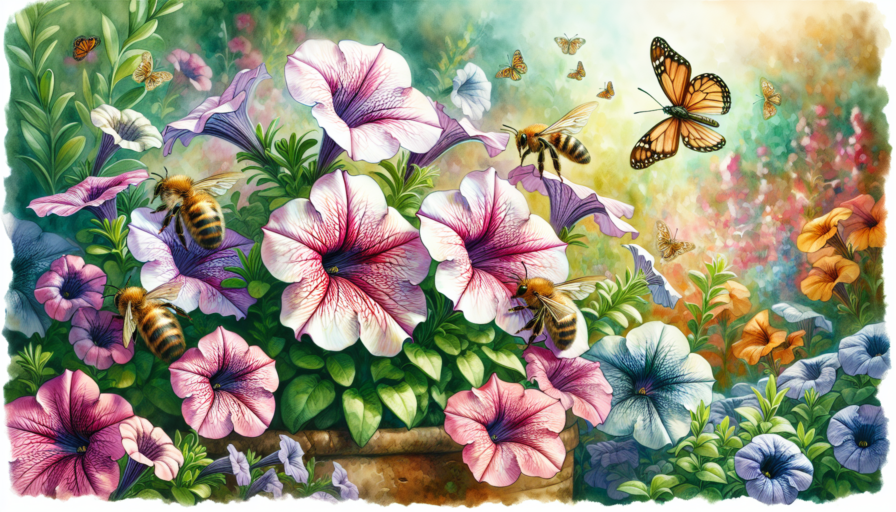 Secretos Florales Revelados: Aumenta la Visita de Abejas y Mariposas con Petunias en tu Jardín